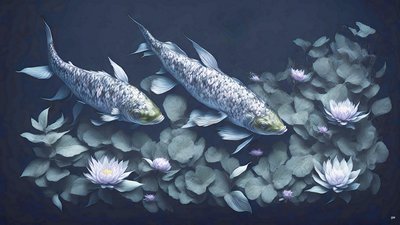mustemaalaus: Koi-Karpfish_amethyst_01 tekijältä Josef Johann Michel