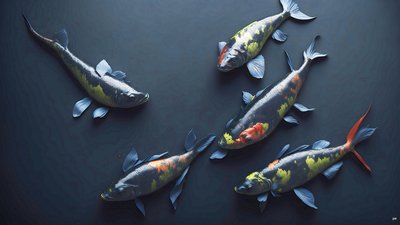 mustemaalaus: Koi-Karpfish_rainbow_02 tekijältä Josef Johann Michel