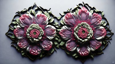 mandala: pionit-kukkaelementit_02 tekijältä Josef Johann Michel