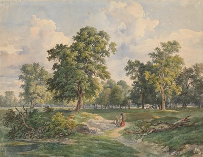 Suuri puistomaisema, Laxenburg tekijältä Josef Kriehuber
