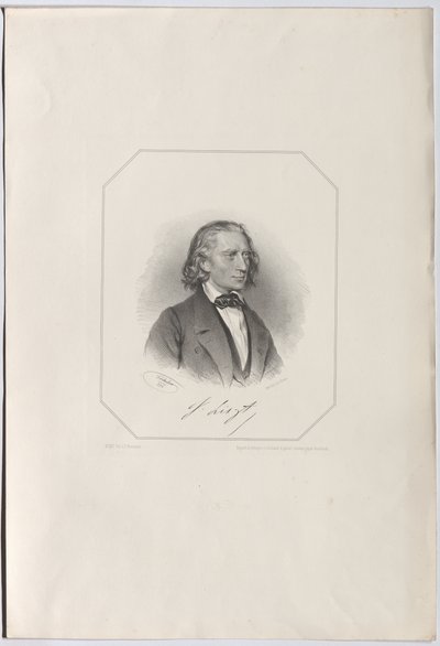 Franz Lisztin muotokuva 1811-1886, 1856. tekijältä Josef Kriehuber