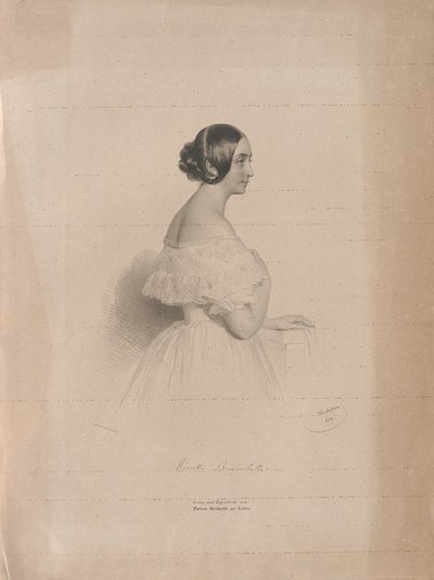 Oopperalaulaja Marietta Brambillan muotokuva 1807-1875, 1839. tekijältä Josef Kriehuber