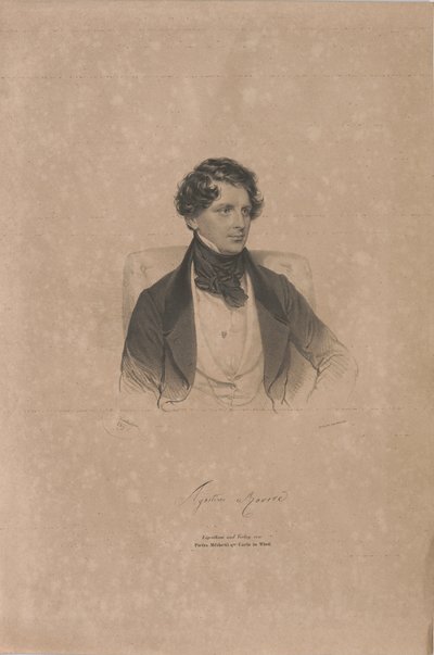 Oopperalaulaja Agostino Roveren muotokuva 1804-1865, 1839. tekijältä Josef Kriehuber