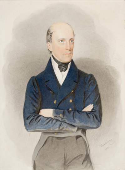 Itävallan arkkiherttua Johannes (1782-1859) muotokuva (akvarelli paperille) tekijältä Josef Nikolaus Kriehuber