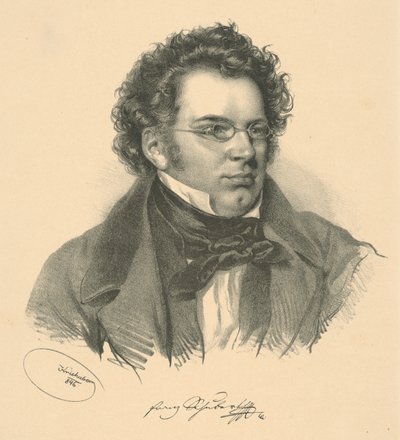 Franz Schubertin muotokuva 1797-1828, 1846. tekijältä Josef Nikolaus Kriehuber
