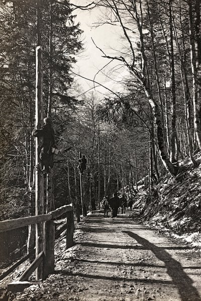 Albumi "Oma maailmansota - muistoja Lounaisrintamasta Kärntenissä, Italiassa, Trentino-Alto Adigessa) 31.3.1915-12.11.1918 - Josef Zohles Wien": sotilaita töihin (m/w kuva tekijältä Josef Zohles