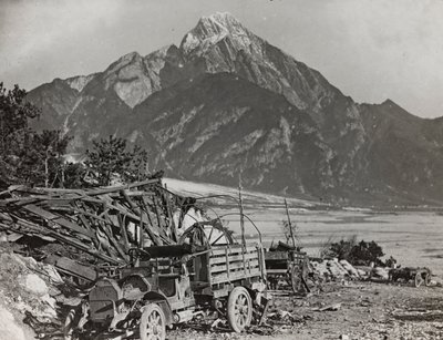 Albumi "Oma maailmansota - muistoja Lounaisrintamasta Kärntenissä, Italiassa, Trentino-Alto Adigessa) 31.3.1915-12.11.1918 - Josef Zohles Wien": Tagliamento-joella (s. tekijältä Josef Zohles