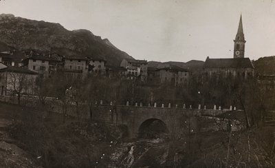Albumi "Minun maailmansota - muistoja Lounaisrintamasta Kärntenissä, Italiassa, Trentino-Alto Adigessa) 31.3.1915-12.11.1918 - Josef Zohles Wien": näkymä Carnian kylästä tekijältä Josef Zohles