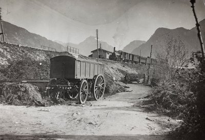 Albumi "Oma maailmansota - muistoja Lounaisrintamasta Kärntenissä, Italiassa, Trentino-Alto Adige" 31.3.1915-12.11.1918 - Josef Zohles Wien ": rautatie Tolmezzo (m/w kuva tekijältä Josef Zohles
