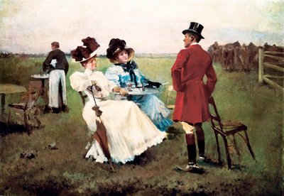 Josep Cusachs i Cusachsin (1851-1908) maalaus "" Päivä kampanjassa". Barcelona. Montserratin luostari. Montserratin museo. tekijältä Josep Cusachs y Cusachs