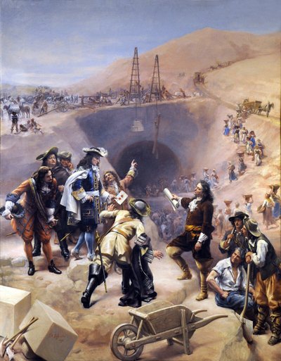 Canal du Midin rakennustyömaa tekijältä Joseph-Noel Sylvestre