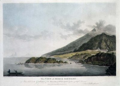 Näkymä Morne Soufriresta St. Vincentin saarella, kaiverrettu ja pubi. Kirjailija: Francis Jukes (1747-1812) tekijältä Joseph (after) Billinghurst