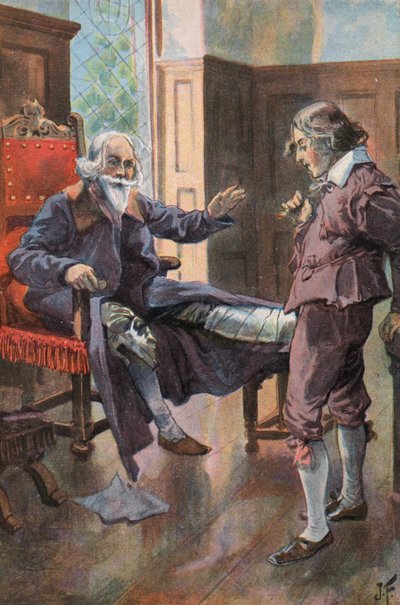 Robinson Crusoe: Isäni antaa minulle erinomaisia neuvoja (väri litho) tekijältä Joseph (after) Finnemore