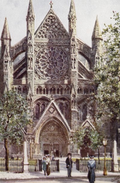 Westminster Abbey, North Transept (väri litho) tekijältä Joseph (after) Finnemore
