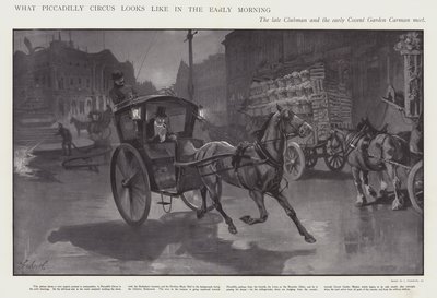 Miltä Piccadilly Circus näyttää aikaisin aamulla (litho) tekijältä Joseph (after) Finnemore