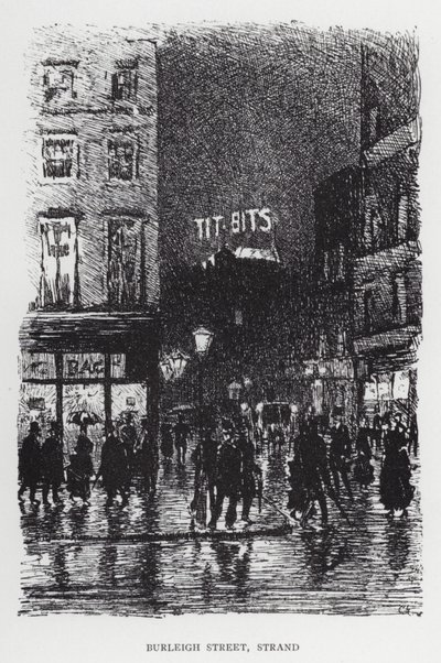 Burleigh Street, Strand (litho) tekijältä Joseph (after) Pennell