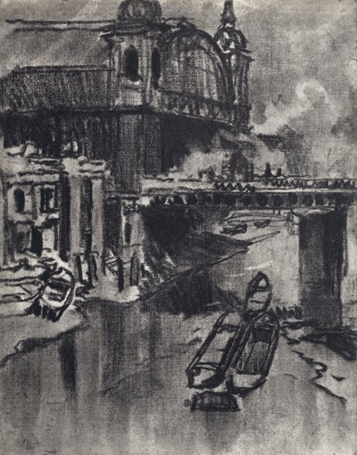 Cannon Streetin asema (litho) tekijältä Joseph (after) Pennell