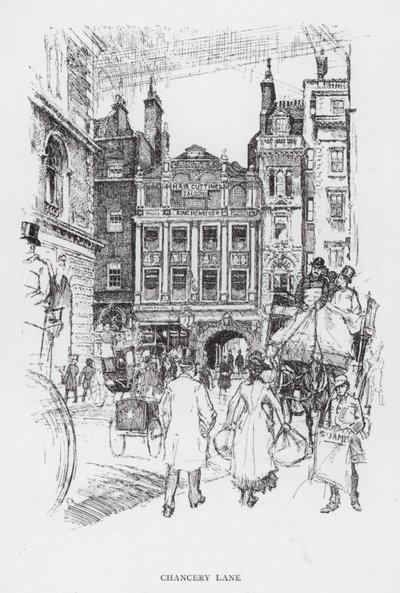 Chancery Lane (litho) tekijältä Joseph (after) Pennell