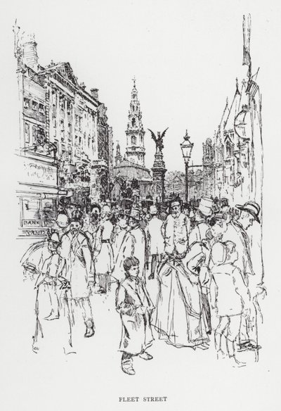Fleet Street (litho) tekijältä Joseph (after) Pennell