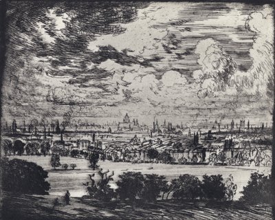 Lontoo, Hampsteadin yllä (litho) tekijältä Joseph (after) Pennell