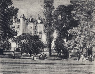 Park Lane, puistosta (litho) tekijältä Joseph (after) Pennell