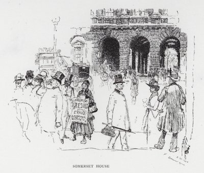 Somerset House (litho) tekijältä Joseph (after) Pennell
