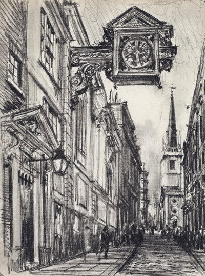 St Mary-at-Hill (litho) tekijältä Joseph (after) Pennell