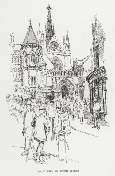 The Corner of Essex Street (litho) tekijältä Joseph (after) Pennell
