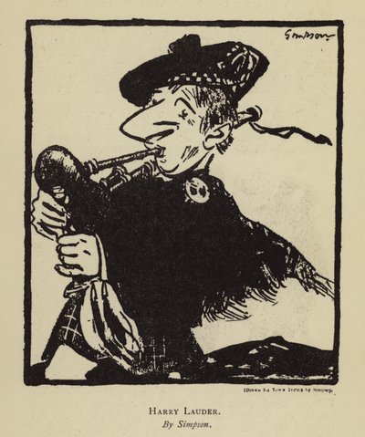 Harry Lauder, skotlantilainen laulaja ja koomikko (litho) tekijältä Joseph (after) Simpson