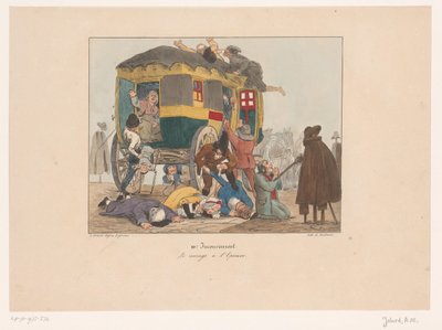 Omnibus matkustajien kanssa ryöstetään Le courage à l
