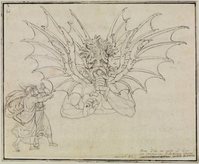 Lucifer (Danten Inferno, 34. laulu, säkeistö 37) tekijältä Joseph Anton Koch