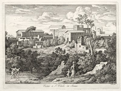 Näkymä San Vitale, Rooma, n. 1810. tekijältä Joseph Anton Koch