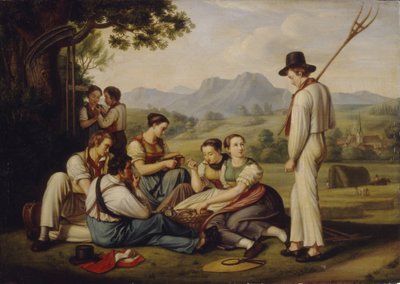 Ruohonleikkurit lepäämässä, 1819 tekijältä Joseph Anton Rhomberg