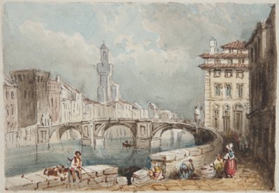 Firenze, liitetty Thomas Moodys Journaliin Sveitsin ja Italian kiertueesta, 1822 (wc paperilla) tekijältä Joseph Axe Sleap