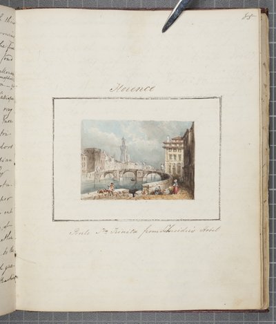 Firenze, liitetty Thomas Moodys Journaliin Sveitsin ja Italian kiertueesta, 1822 (wc paperilla) tekijältä Joseph Axe Sleap