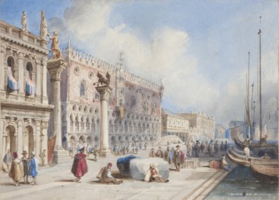 Venetsia, liitetty Thomas Moodys Journaliin Sveitsin ja Italian kiertueesta, 1822 (wc paperilla) tekijältä Joseph Axe Sleap