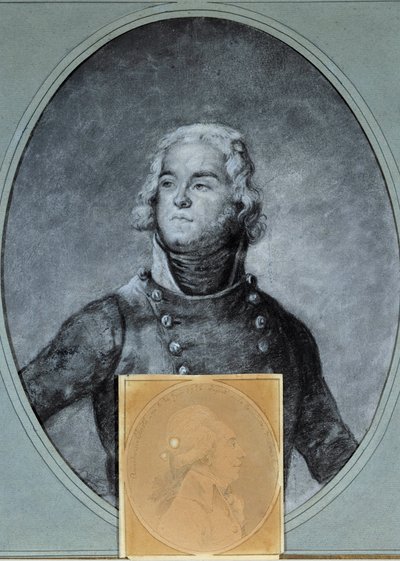 Kenraali Louis Lazare Hochen (1768-1797) muotokuva Alla, kansalliskonventin varajäsenen Anarchasis Clootsin (1755-1794) muotokuva. Joseph Bozen (1744/1745-1826) piirustus 1700-luku. Versailles, Lambinet-museo tekijältä Joseph Boze