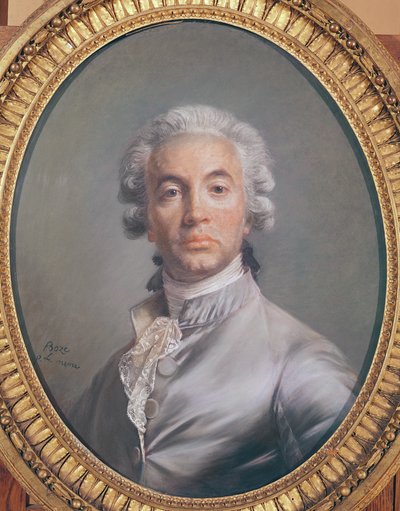 Omakuva (pastelli siniselle paperille) tekijältä Joseph Boze