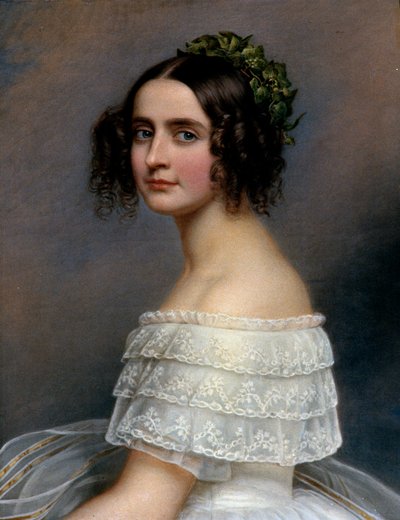 Prinsessa Alexandra de Bavieren muotokuva (Alexandra Amalie von Bayern, Alexandra Baijeri) (1826-1875) - Joseph Karl Stielerin (1781-1858) maalaus Ec. Alles tekijältä Joseph Carl Stieler