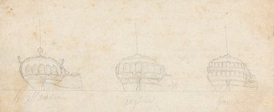 Kolmen laivan koristeperät tekijältä Joseph Cartwright