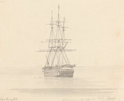 Yksi fregatti, perä eteenpäin; Albion 20. huhtikuuta 1817 tekijältä Joseph Cartwright