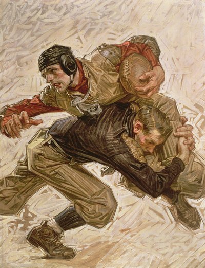 Jalkapallopelaajat tekijältä Joseph Christian Leyendecker