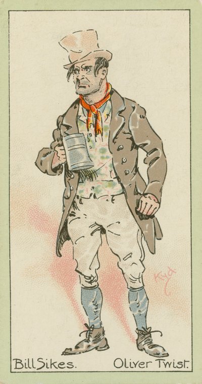 Bill Sikes, Oliver Twist (värilitografia) tekijältä Joseph Clayton (1856-1937) (after) Clarke