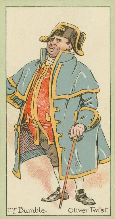 Mr Bumble, Oliver Twist (värilitografia) tekijältä Joseph Clayton (1856-1937) (after) Clarke
