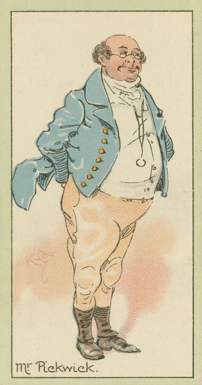 Mr Pickwick (värillinen litografia) tekijältä Joseph Clayton (1856-1937) (after) Clarke