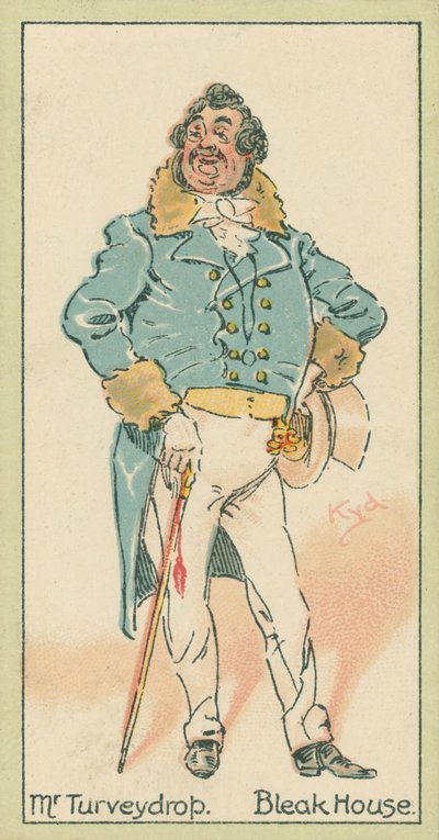 Mr Turveydrop, Bleak House (värilitografia) tekijältä Joseph Clayton (1856-1937) (after) Clarke