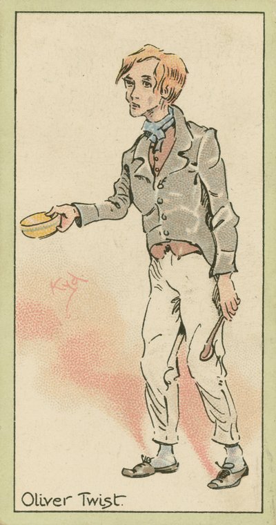 Oliver Twist (värilitografia) tekijältä Joseph Clayton (1856-1937) (after) Clarke