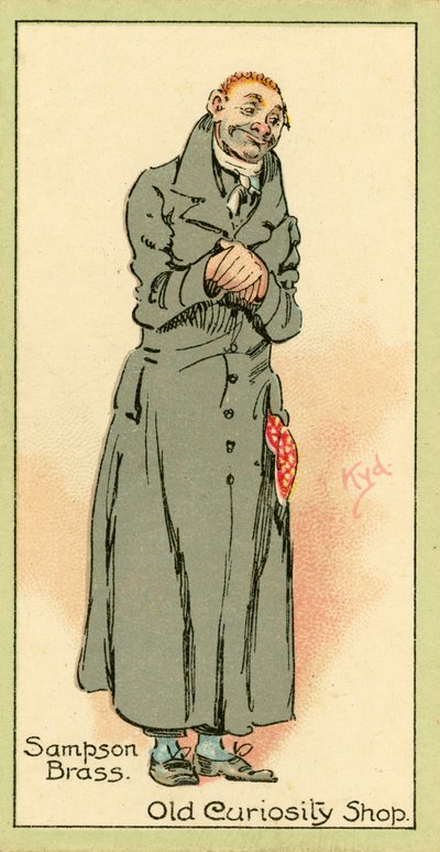 Sampson Brass, Vanha kuriositeettikauppa (värilitografia). tekijältä Joseph Clayton (1856-1937) (after) Clarke