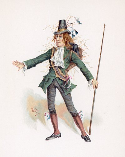 Barnaby Rudge, kuvitus artikkelista "Character Sketches from Charles Dickens", n. 1890 tekijältä Joseph Clayton Clarke