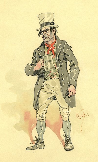 Bill Sikes (muste ja wc paperilla) tekijältä Joseph Clayton Clarke